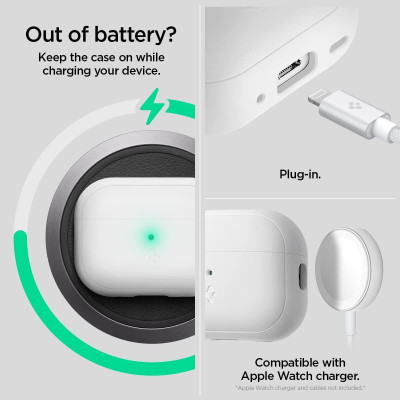 Spigen Silicone Fit Θήκη Σιλικόνης - Apple AirPods Pro 2nd Gen - White / Grey (ACS05811)