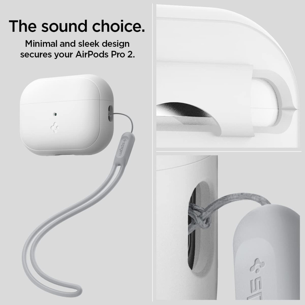 Spigen Silicone Fit Θήκη Σιλικόνης - Apple AirPods Pro 2nd Gen - White / Grey (ACS05811)