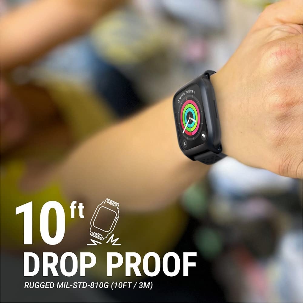 Catalyst Ανθεκτική Θήκη Active Defence και Λουράκι Σιλικόνης Apple Watch 9 / 8 / 7 41mm - Stealth Black (CAT41DROP7BLK)