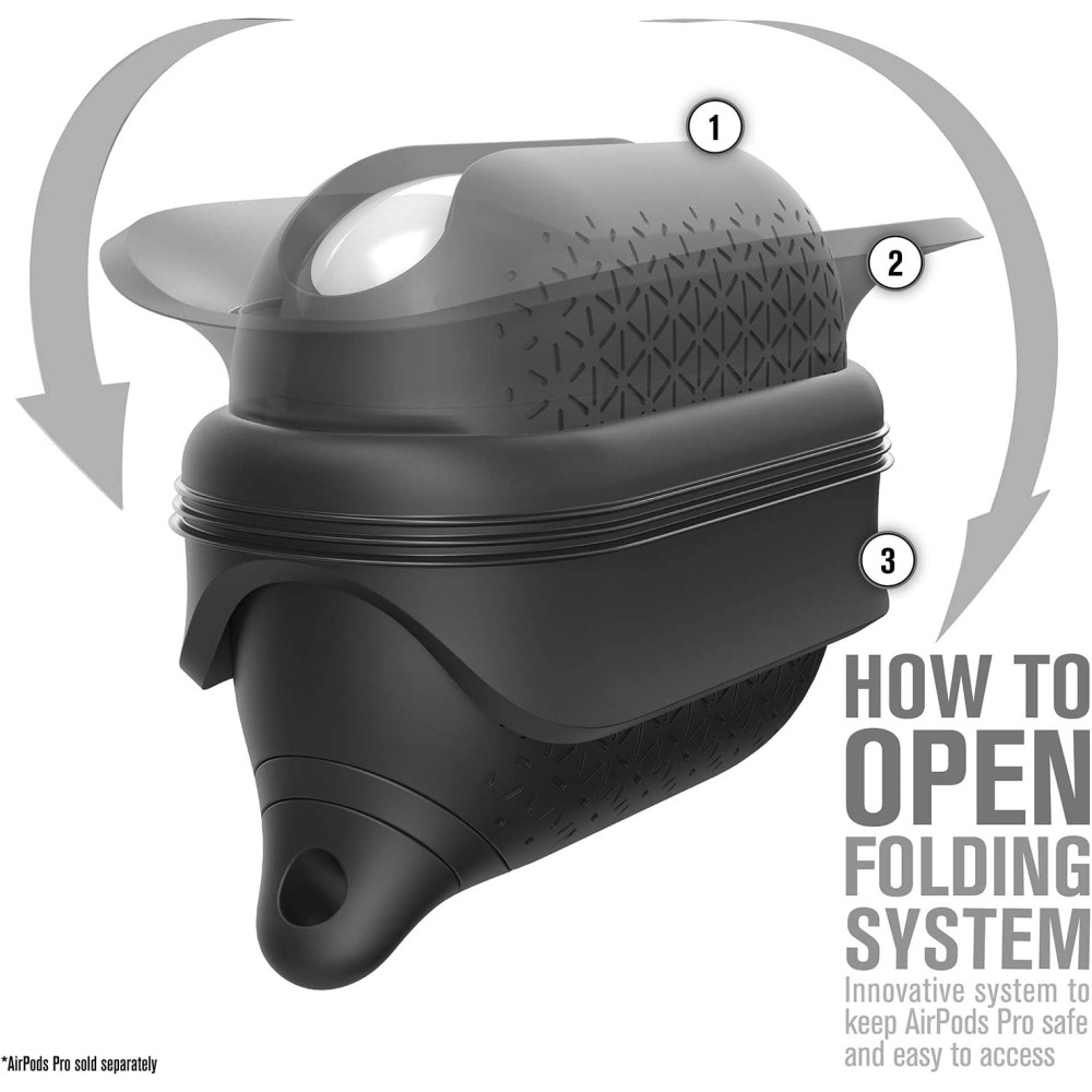 Catalyst Waterproof Drop Proof Case / Premium Edition - Αδιάβροχη Ανθεκτική Θήκη Σιλικόνης - Apple AirPods Pro 2nd Gen / 1st Gen - IP67 - Stealth Black (CATAPDPROTEXBLK)