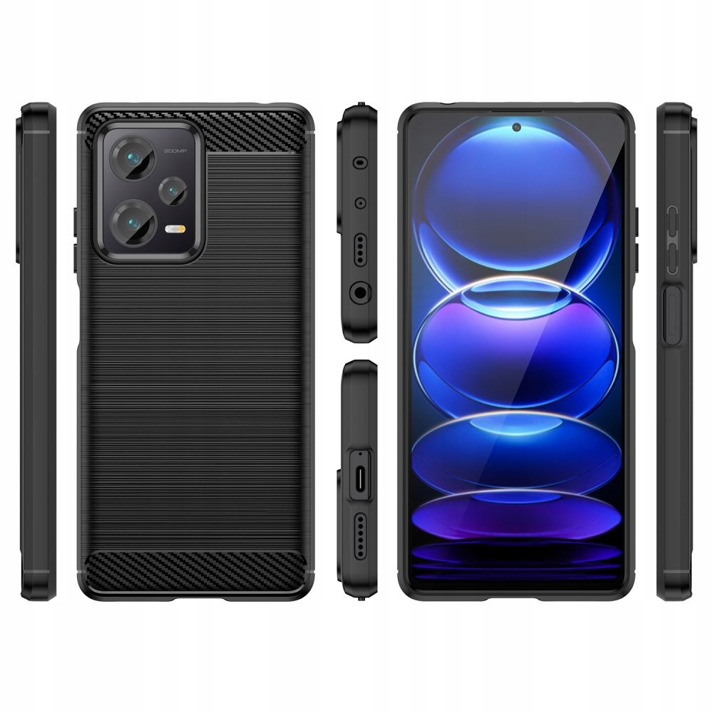 Tech-Protect Θήκη Σιλικόνης Carbon - Xiaomi Redmi Note 12 5G / Poco X5 - Black (9490713932889)