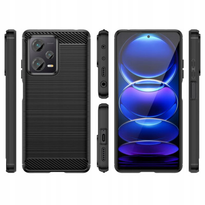 Tech-Protect Θήκη Σιλικόνης Carbon - Xiaomi Redmi Note 12 5G / Poco X5 - Black (9490713932889)