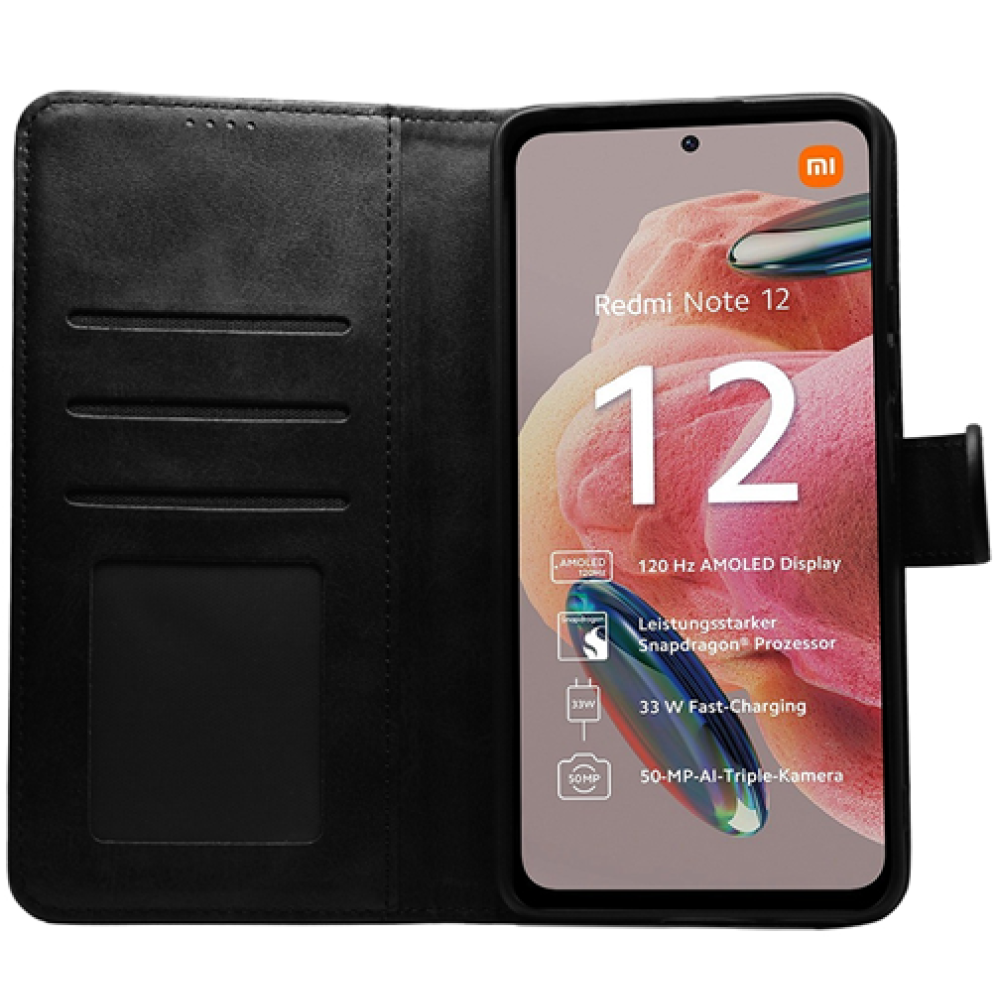 Vivid Wallet Book - Θήκη - Πορτοφόλι Xiaomi Redmi Note 12 4G - Black (VIBOOK284BK)