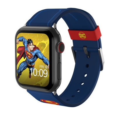 MobyFox DC Comics - Universal Λουράκι Σιλικόνης για Όλα τα Apple Watch & Smartwatches (22mm) με 20 Digital Watch Faces για iOS - Superman Tactical (728433453162)