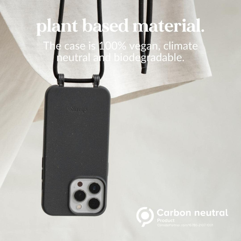 Woodcessories 2 in 1 Change Case - Βιοδιασπώμενη Θήκη με Αποσπώμενο Λουράκι - Apple iPhone 14 Pro Max - Black (cha166)