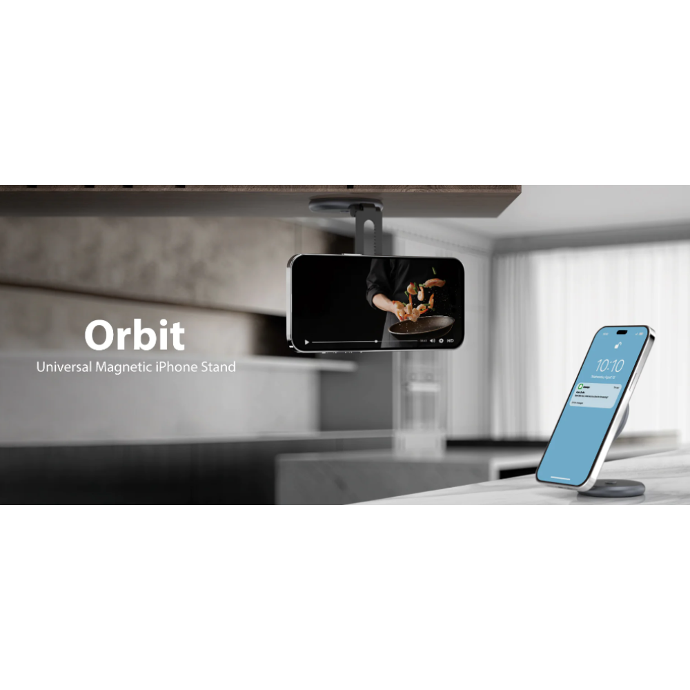SwitchEasy Orbit - Αυτοκόλλητη Αναδιπλούμενη Μαγνητική Βάση MagSafe για iPhone 14 / 13 / 12 από Αλουμίνιο - Space Gray (SPHIPH081SG22)