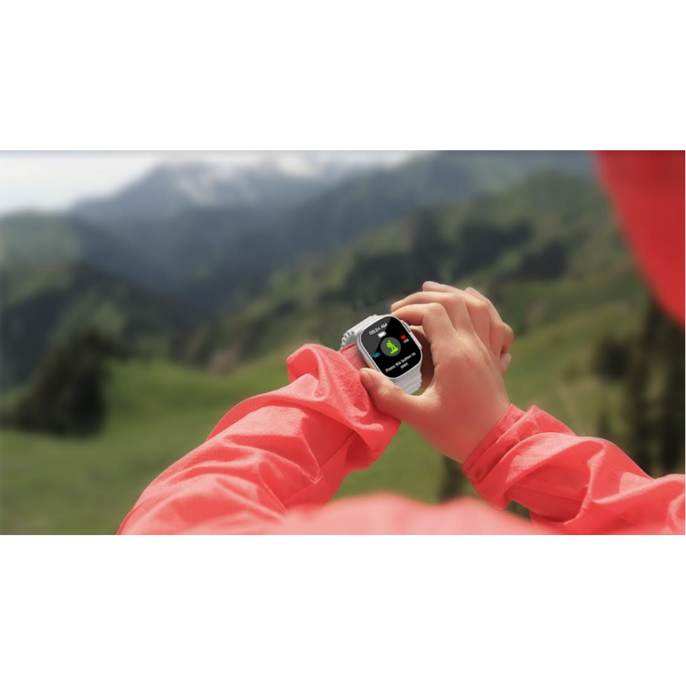 Riversong Smartwatch Motive 8 Ultra - Light Gray / Orange Strap (SW808G)