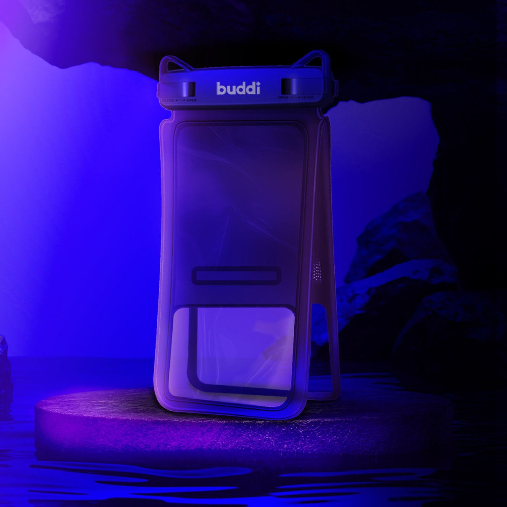 Buddi Universal Waterproof Protective Duo Case - Διπλή Αδιάβροχη Θήκη για Κινητά 15 x 6 cm με Λουράκι Λαιμού - IPX8 - Black - 5 Έτη Εγγύηση (8719246378782)