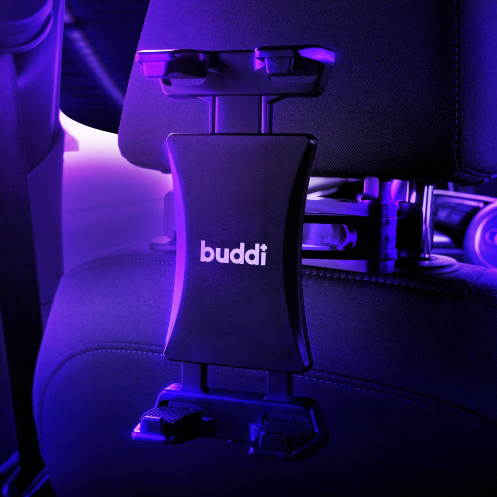 Buddi Tablet Holder for Car Headrest - Universal Ρυθμιζόμενη Βάση Στήριξης Smartphone / Tablet για Πίσω Κάθισμα Αυτοκινήτου - Black - 5 Έτη Εγγύηση (8719246384646)