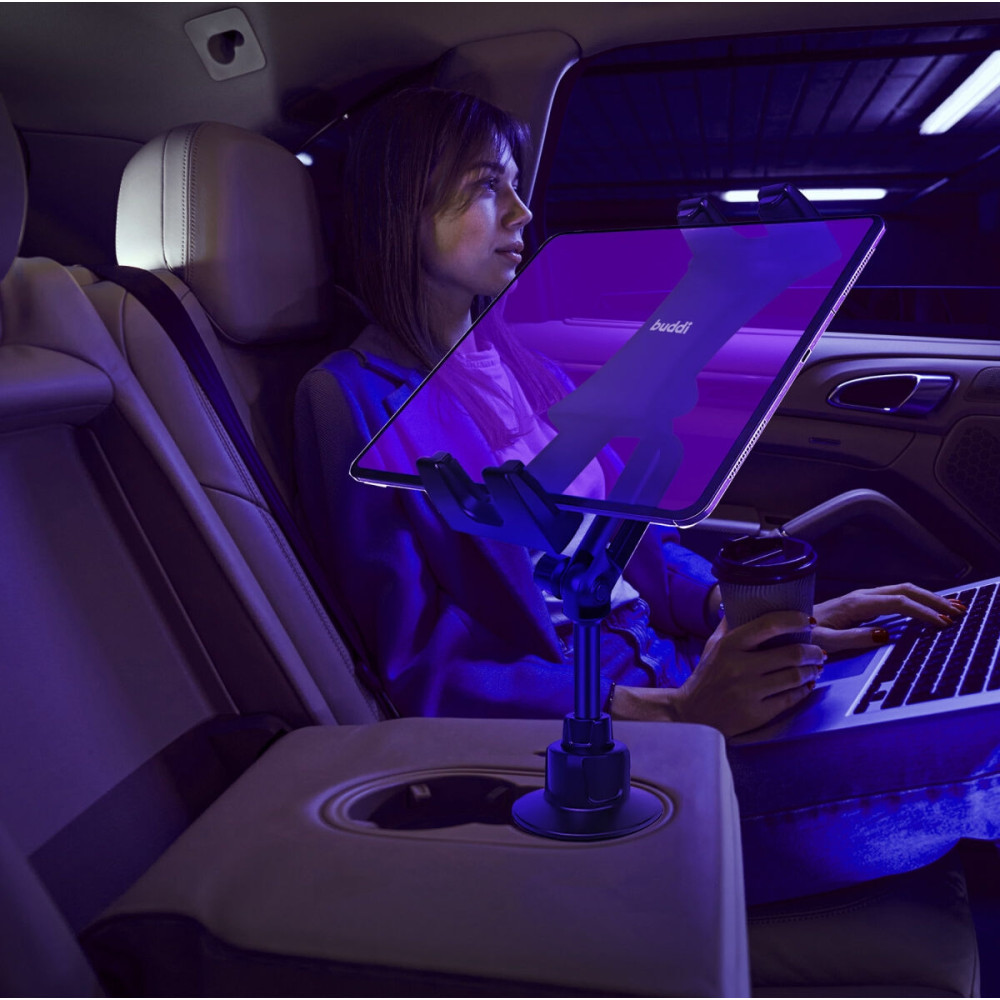 Buddi Tablet Holder for Car Cup - Universal Ρυθμιζόμενη Βάση Στήριξης Smartphone / Tablet για Ποτηροθήκη Αυτοκινήτου - Black - 5 Έτη Εγγύηση (8719246384684)