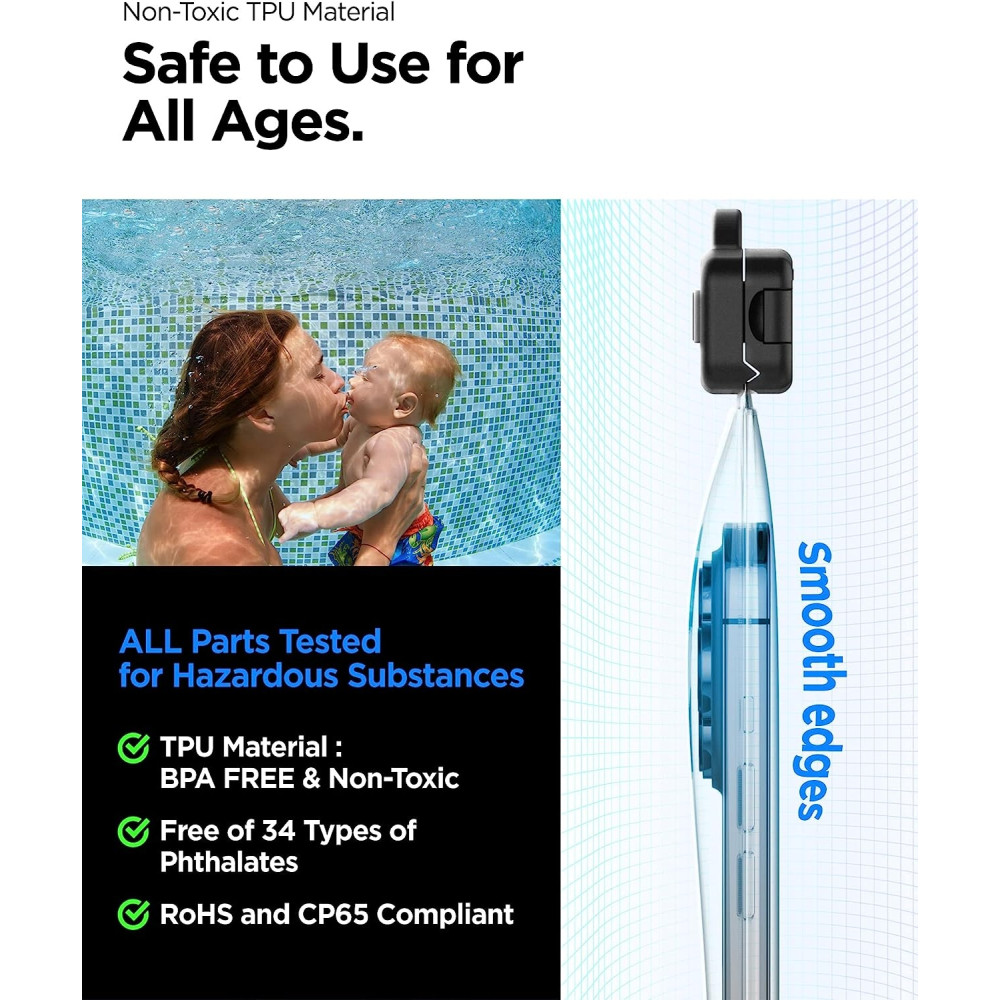 Spigen A610 Aqua Shield Universal Waterproof Floating Case - Αδιάβροχη Θήκη για Κινητά / Smartphones έως 6.8'' - IPX8 - Aqua Blue - 2 Τεμάχια (ACS06016)