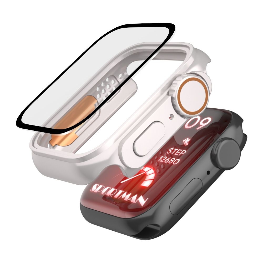 Tech-Protect Defence360 - Θήκη με Tempered Glass Apple Watch 9 / 8 / 7 (45mm) - Titanium / Orange (9490713934708)