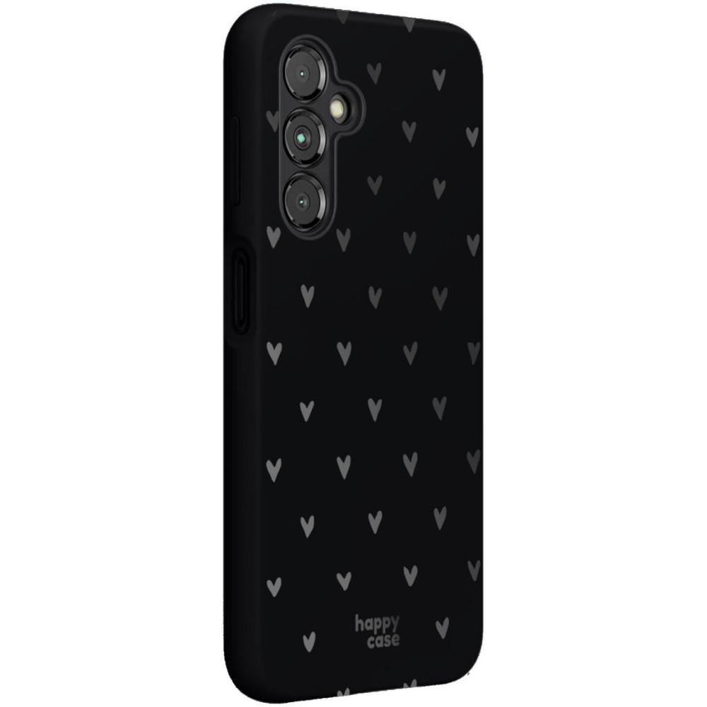 HappyCase Θήκη Σιλικόνης Samsung Galaxy A14 - Hearts Print Black (8719246398964)