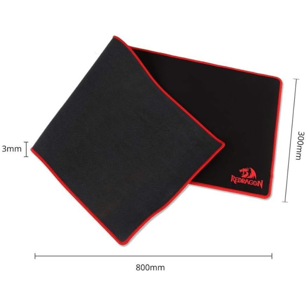 Redragon P003 Suzaku Gaming Mouse Mat - Αδιάβροχο MousePad XL με Αντιολισθητική Βάση - 30 x 80 cm - Black / Red (6950376703392)