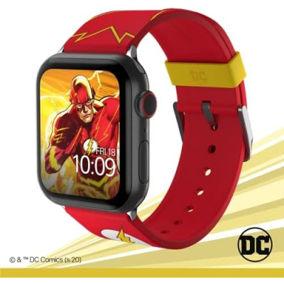 MobyFox DC Comics - Universal Λουράκι Σιλικόνης για Όλα τα Apple Watch & Smartwatches (22mm) με 20 Digital Watch Faces για iOS - The Flash Tactical (728433453322)