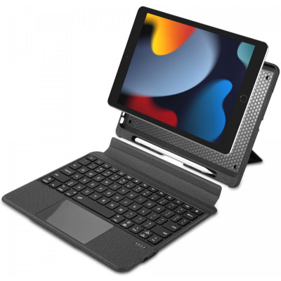 Buddi Thorn Keyboard Case - Θήκη με Υποδοχή για Apple Pencil και Αποσπώμενο Μαγνητικό Πληκτρολόγιο Bluetooth - Apple iPad 10.2'' 2021 / 2020 / 2019 / iPad Pro 10.5'' 2017 - Black (8719246386640)