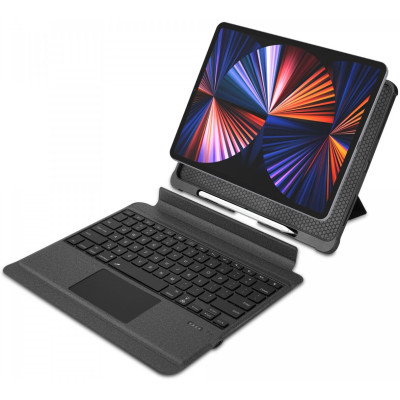 Buddi Thorn Keyboard Case - Θήκη με Υποδοχή για Apple Pencil και Αποσπώμενο Μαγνητικό Πληκτρολόγιο Bluetooth - Apple iPad Pro 12.9" 2022 / 2021 / 2020 / 2018 - Black (8719246386688)