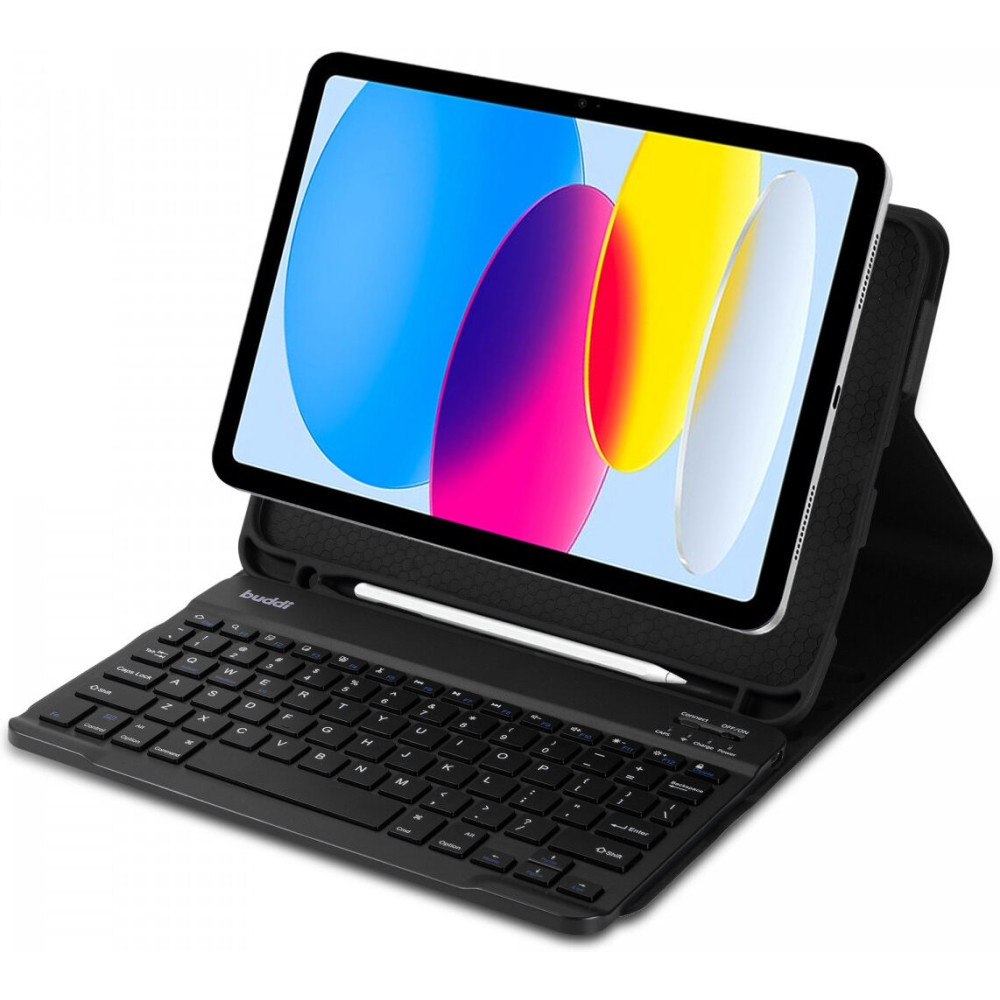 Buddi Zuna Keyboard Case - Θήκη με Υποδοχή για Apple Pencil και Πληκτρολόγιο Bluetooth - Apple iPad (A16) 11th Gen. 2025 11" / 10th Gen. 2022 10.9" - Black (8719246386596)