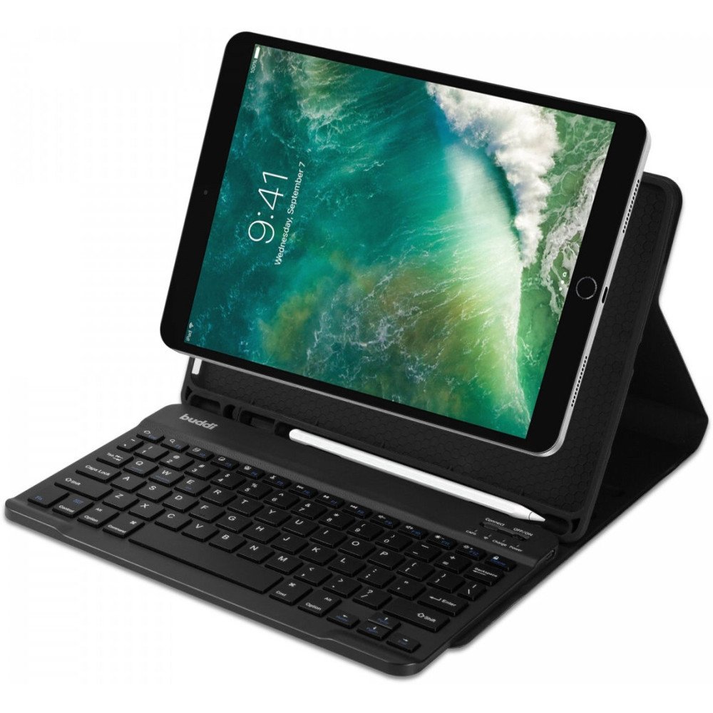 Buddi Zuna Keyboard Case - Θήκη με Υποδοχή για Apple Pencil και Πληκτρολόγιο Bluetooth - Apple iPad 10.2" 2021 / 2020 / 2019 / iPad Pro 10.5'' 2017 - Black (8719246386589)