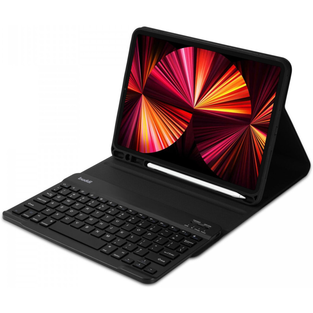 Buddi Zuna Keyboard Case - Θήκη με Υποδοχή για Apple Pencil και Πληκτρολόγιο Bluetooth - Apple iPad Air 7 2025 11" / Air 6 2024 11" / Air 5 2022 10.9" / Air 4 2020 10.9" - Black (8719246386558)