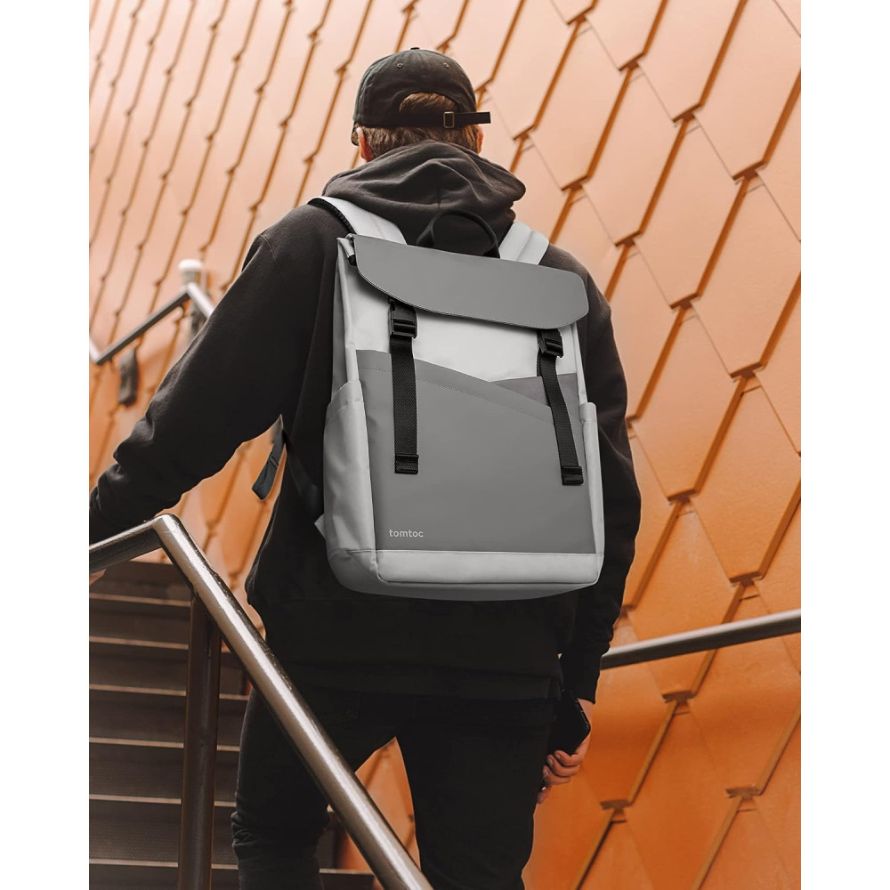 Tomtoc Slash-A64 Flip Laptop Backpack - Σακίδιο Πλάτης / Τσάντα Μεταφοράς Tablet έως 12.9" & Laptop έως 16" - 18L - Tephra (A64E1G1)