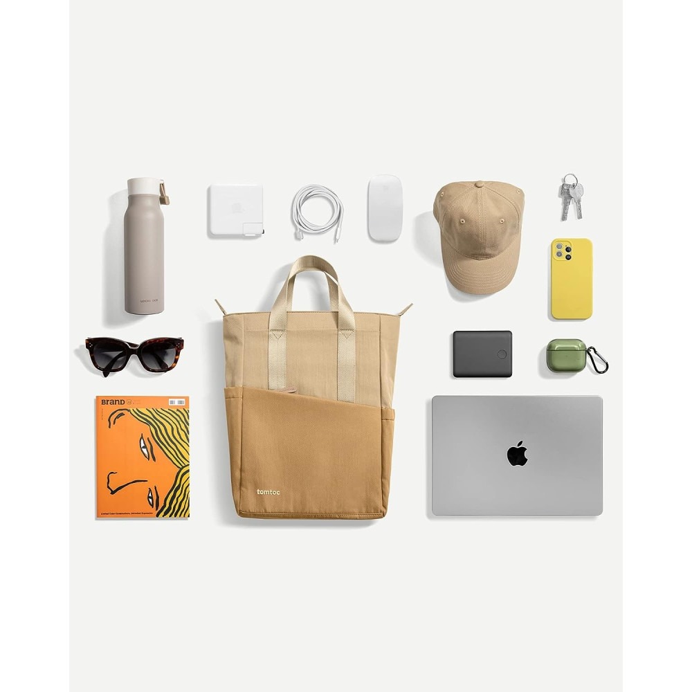 Tomtoc Slash-A63 Laptop Backpack - Σακίδιο Πλάτης / Τσάντα Μεταφοράς Laptop έως 14" - 12L - Sand Brown (A63C1K1)