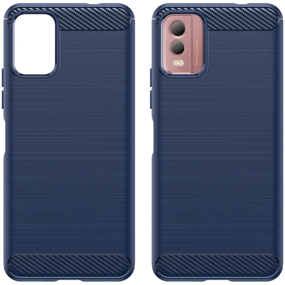 HappyCase Θήκη Σιλικόνης Brushed - Nokia C32 - Blue (8719246408656)