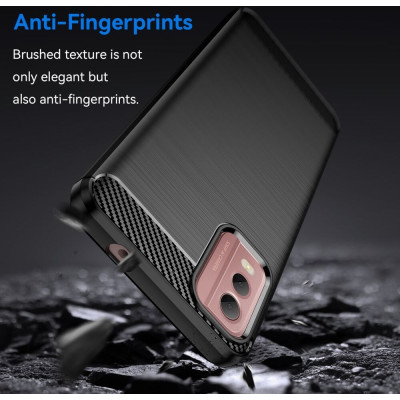 HappyCase Θήκη Σιλικόνης Brushed - Nokia C32 - Black (8719246408649)