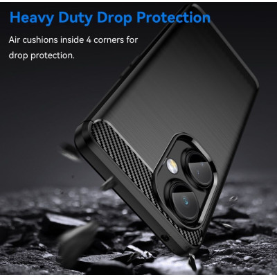 HappyCase Θήκη Σιλικόνης Brushed - OnePlus Nord CE 3 Lite - Black (8719246408564)