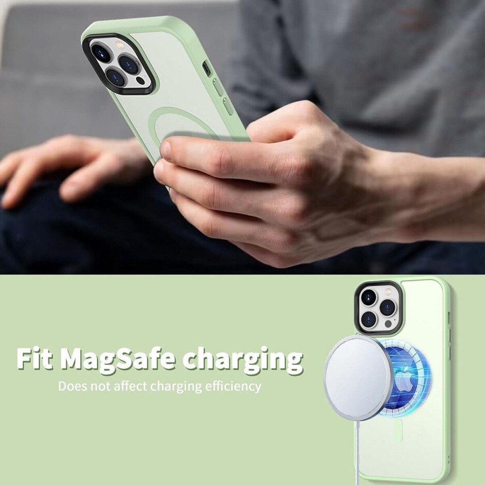 HappyCase Ημιδιάφανη Σκληρή Θήκη MagSafe - Apple iPhone 13 Pro - Matte Green (8719246412165)