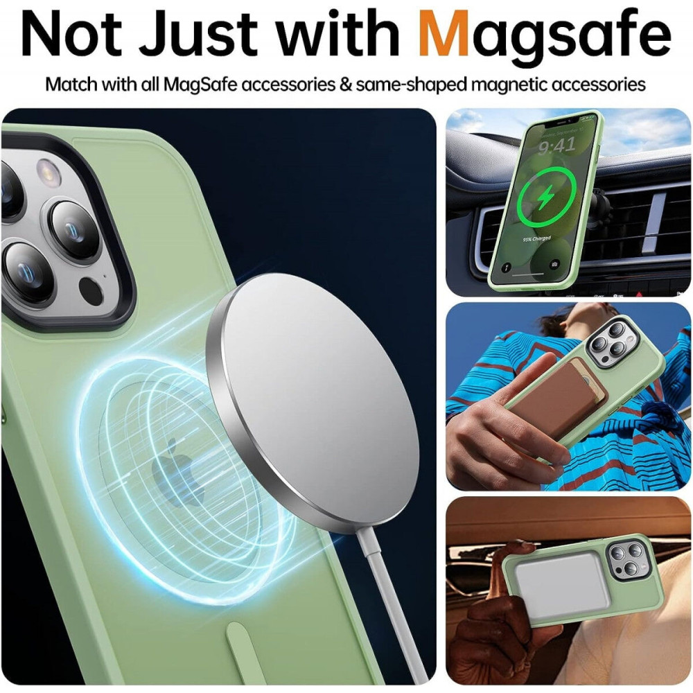 HappyCase Ημιδιάφανη Σκληρή Θήκη MagSafe - Apple iPhone 13 Pro - Matte Green (8719246412165)