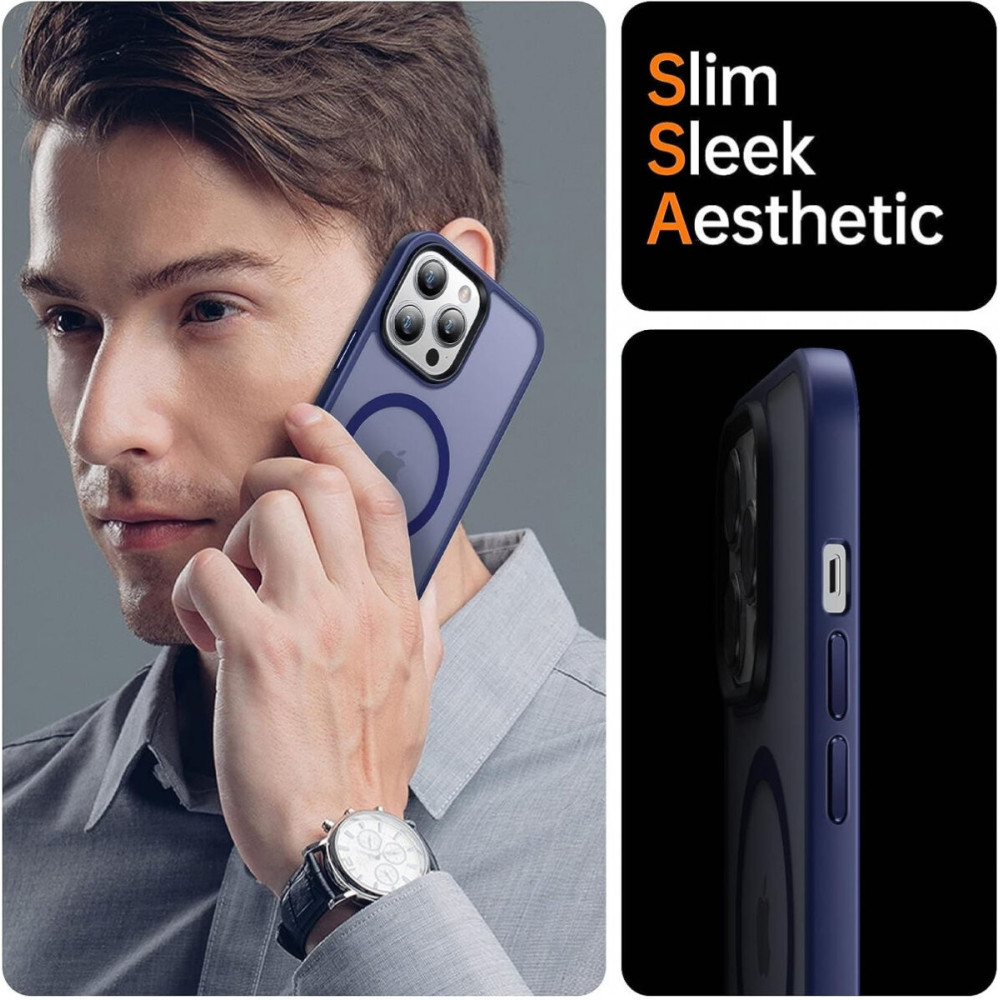 HappyCase Ημιδιάφανη Σκληρή Θήκη MagSafe - Apple iPhone 13 Pro - Matte Blue (8719246412158)