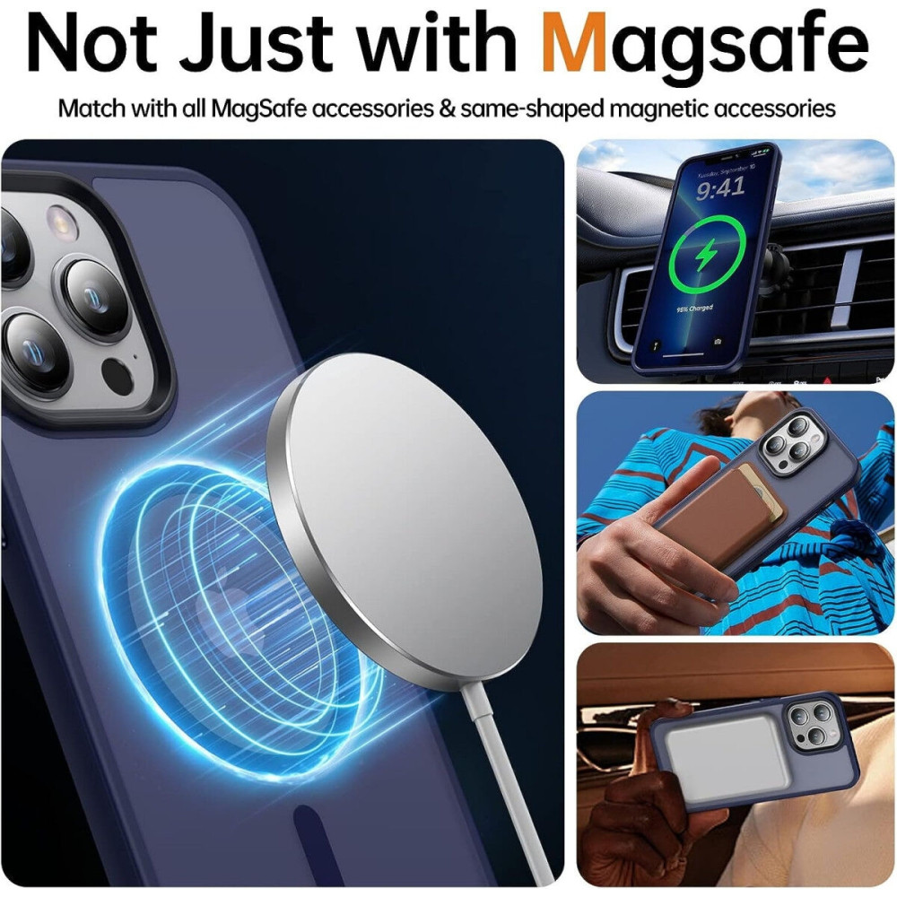 HappyCase Ημιδιάφανη Σκληρή Θήκη MagSafe - Apple iPhone 13 Pro - Matte Blue (8719246412158)