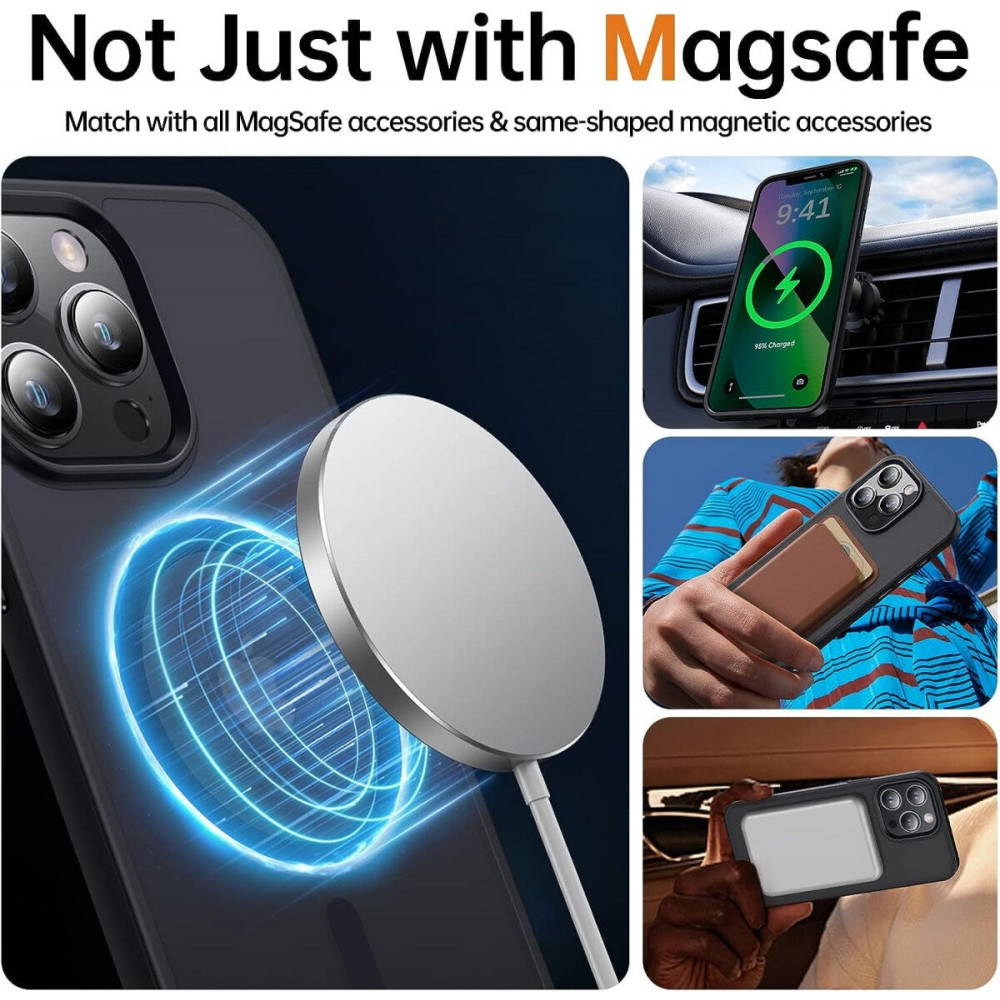 HappyCase Ημιδιάφανη Σκληρή Θήκη MagSafe - Apple iPhone 13 Pro - Matte Black (8719246412134)