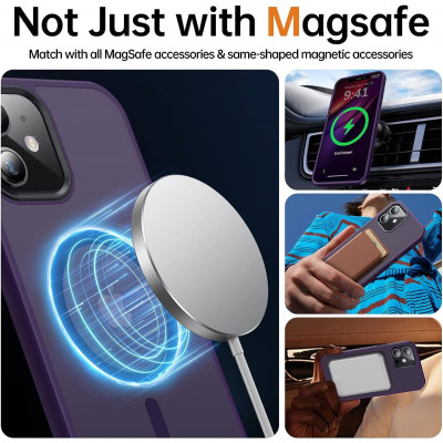 HappyCase Ημιδιάφανη Σκληρή Θήκη MagSafe - Apple iPhone 12 / 12 Pro - Matte Purple (8719246412103)