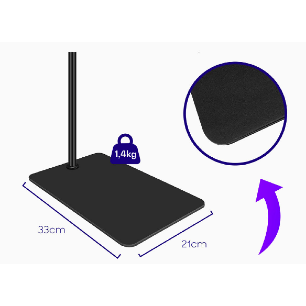 Buddi Tablet Holder Flexible Floor Stand - Ρυθμιζόμενη Βάση Στήριξης Δαπέδου για Κινητά / Tablet / Αναλόγιο - Black - 5 Έτη Εγγύηση (8719246384714)