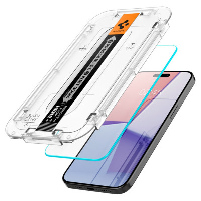 Spigen Tempered Glass GLAS.tR EZ Fit HD - Αντιχαρακτικό Γυαλί Οθόνης Apple iPhone 15 Pro - Clear (AGL06898)