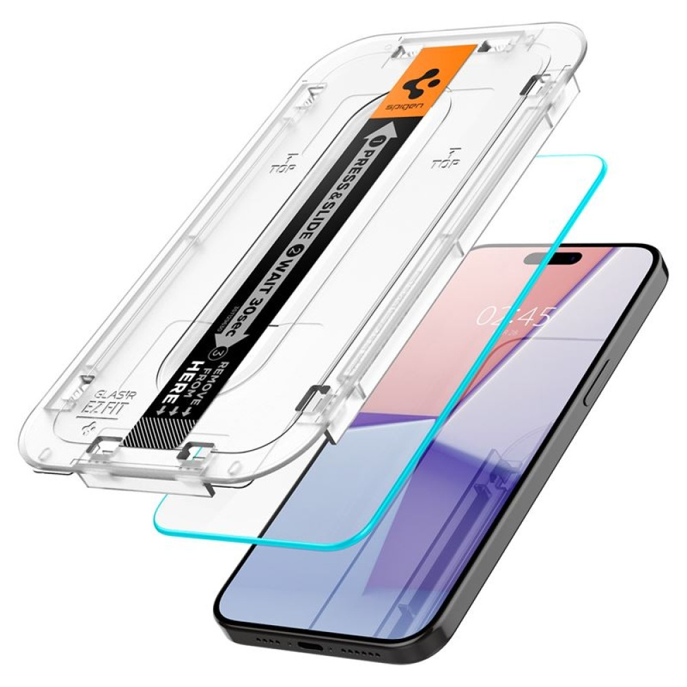 Spigen Tempered Glass GLAS.tR EZ Fit HD - Αντιχαρακτικό Γυαλί Προστασίας Οθόνης Apple iPhone 15 Pro Max - Clear (AGL06878)
