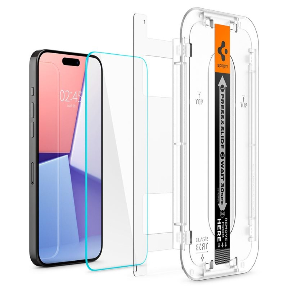 Spigen Tempered Glass GLAS.tR EZ Fit HD - Αντιχαρακτικό Γυαλί Προστασίας Οθόνης Apple iPhone 15 Pro Max - Clear (AGL06878)