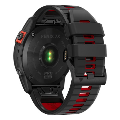 Tech-Protect Iconband Pro - Λουράκι Σιλικόνης Garmin Fenix 3/5X/3HR/5X Plus/6X/6X Pro/7X/8 (51mm) - Black / Red (9319456605082)