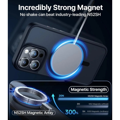 HappyCase Ημιδιάφανη Σκληρή Θήκη MagSafe - Apple iPhone 15 Pro - Matte Black (8719246412387)