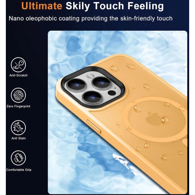 HappyCase Ημιδιάφανη Σκληρή Θήκη MagSafe - Apple iPhone 15 Pro - Matte Orange (8719246415289)