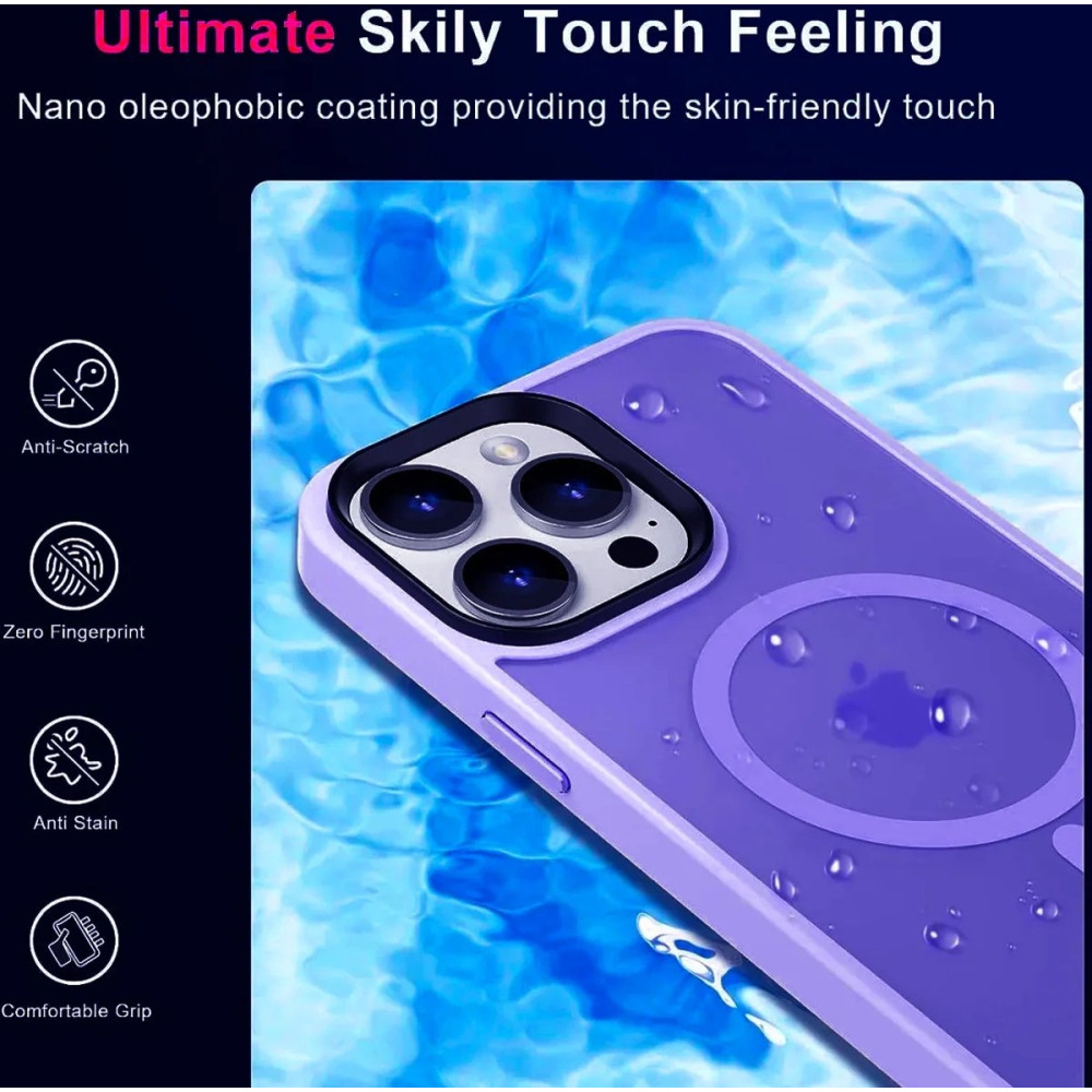 HappyCase Ημιδιάφανη Σκληρή Θήκη MagSafe - Apple iPhone 15 Pro - Matte Lila (8719246415296)