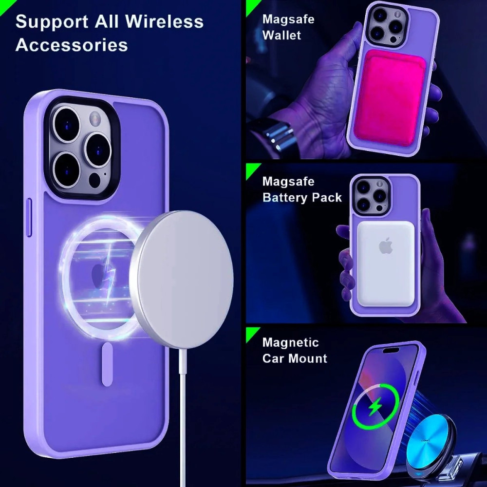 HappyCase Ημιδιάφανη Σκληρή Θήκη MagSafe - Apple iPhone 15 Pro - Matte Lila (8719246415296)