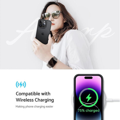 HappyCase Ημιδιάφανη Σκληρή Θήκη - Apple iPhone 15 Pro - Matte Black (8719246412622)