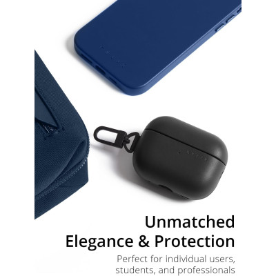 Mujjo Echelon - Premium Σκληρή Θήκη Apple AirPods Pro 2nd Gen από Φυτικό ECCO Δέρμα - Black (MUJJO-AP-001-BK)