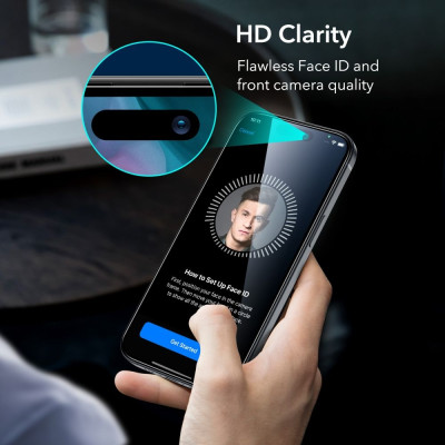 ESR Armorite Tempered Glass - FullFace Αντιχαρακτικό Γυαλί Προστασίας Οθόνης - Apple iPhone 15 Pro - Black (4894240174449)