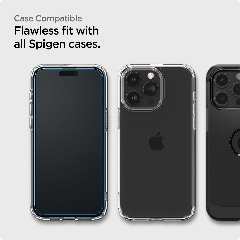 Spigen GLAS.tR ALIGNmaster - Αντιχαρακτικό Fullface Γυάλινο Tempered Glass Apple iPhone 15 Pro Max - 2 Τεμάχια - Black (AGL06875)