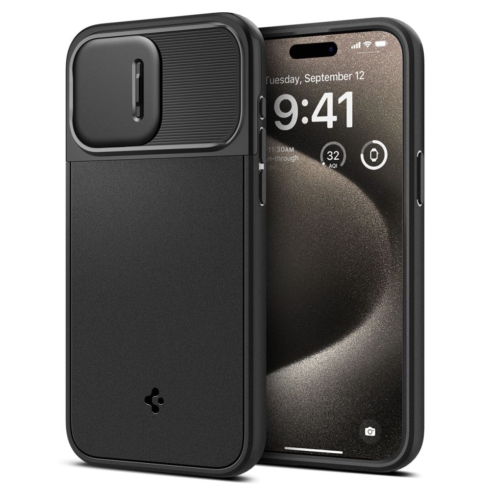 Θήκη Apple iPhone 15 Pro Max - Spigen Optik Armor MagFit με Κάλυμμα για την Κάμερα & MagSafe - Black (ACS06599)