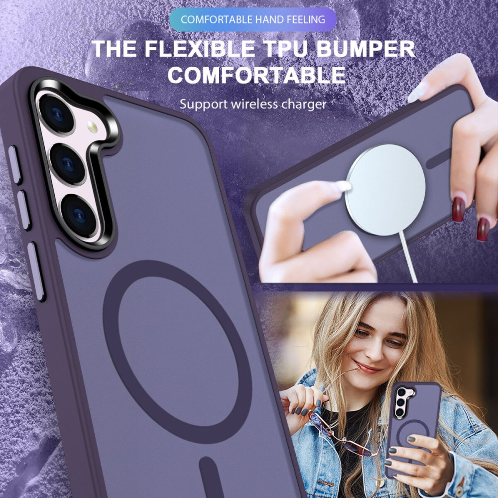 HappyCase Ημιδιάφανη Σκληρή Θήκη MagSafe - Samsung Galaxy S23 - Matte Purple (8719246412714)